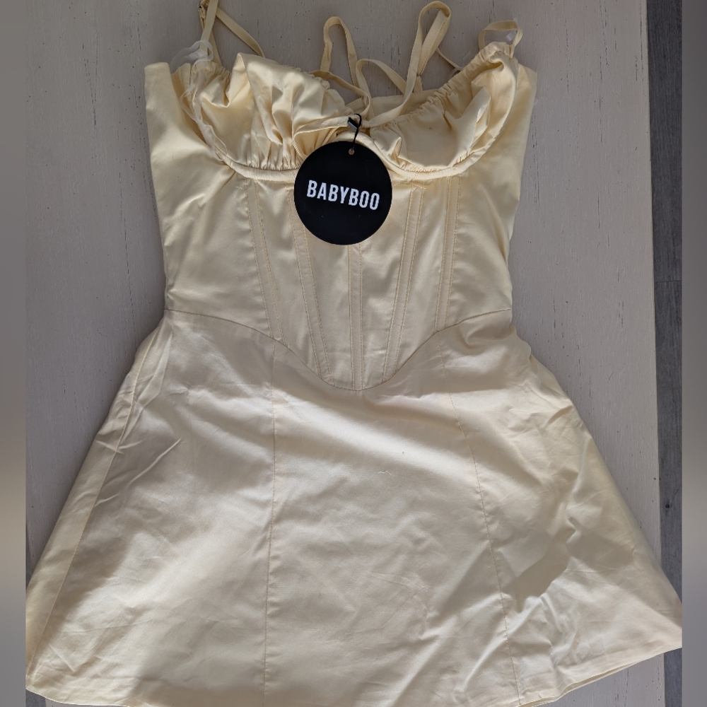 Babyboo Lacey Mini Dress Lemon